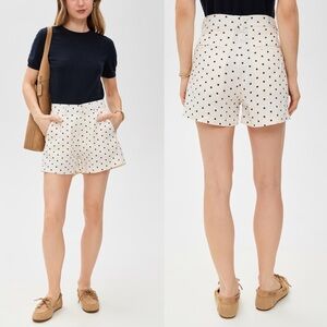 DL1961 Cream Linen Polka Dot Shorts